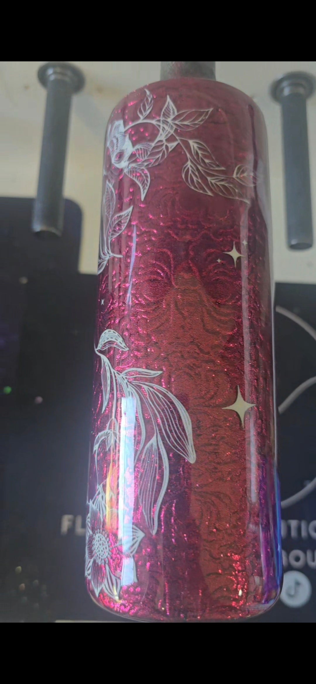 Garnet red moth 20oz epoxy tumbler