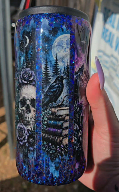 12oz goth reader slim can koozie