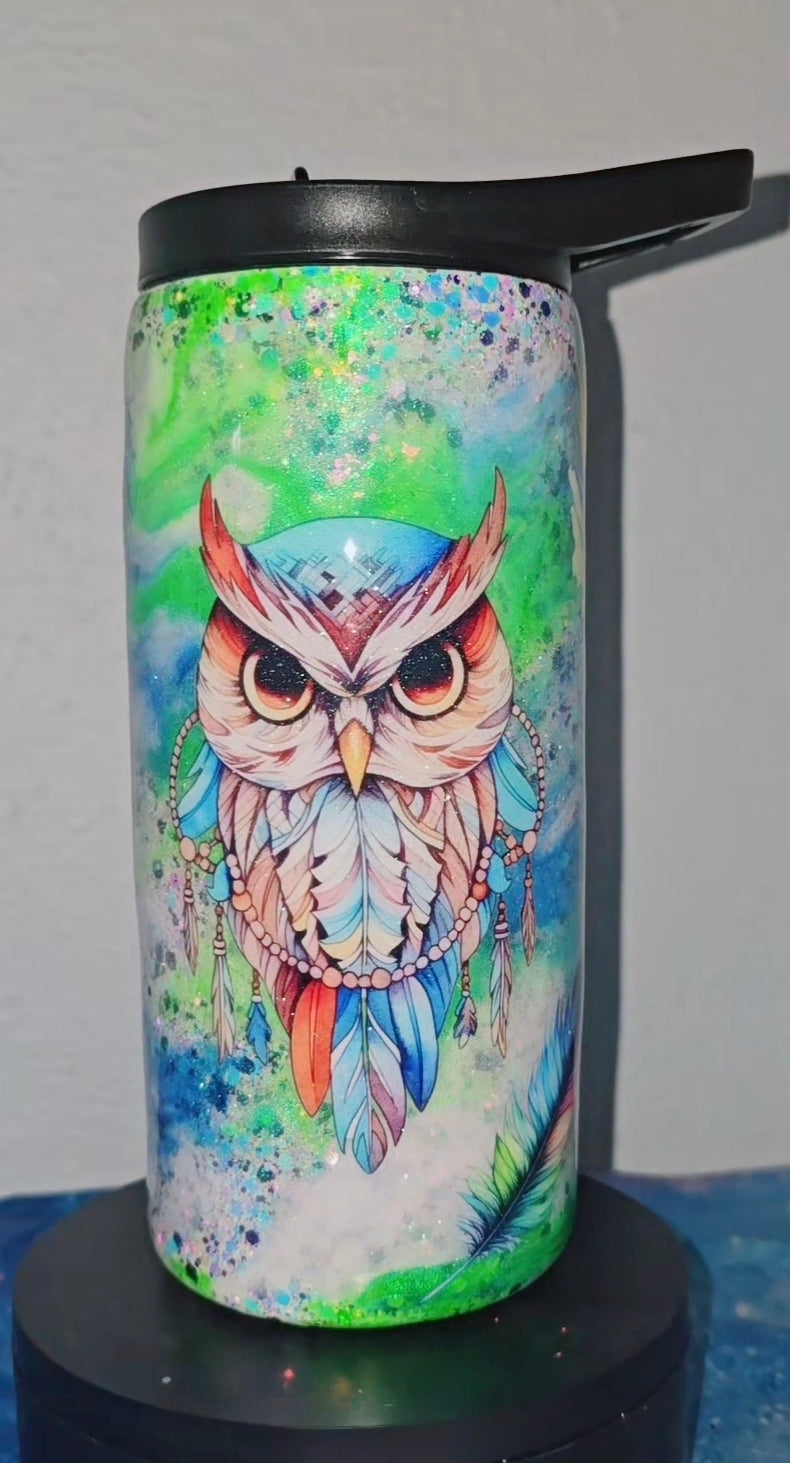 15oz owl clip lid tumbler