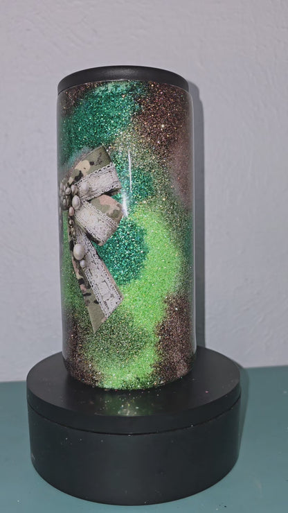 12oz slim can camo bow koozie