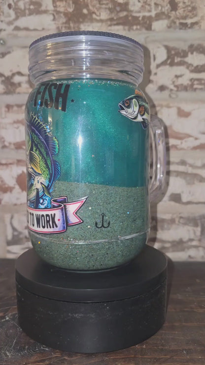 20oz Mason style fishing lake cup