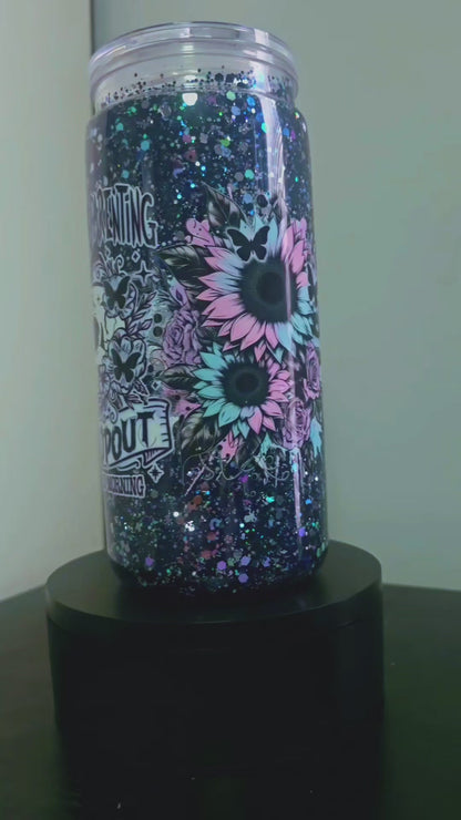 20oz "gentle parenting dropout" glitter cup