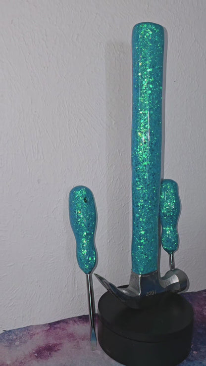 Large 3 piece blue tool set