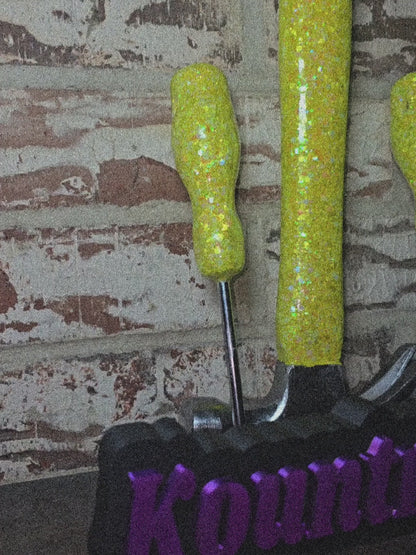 Bold Yellow Hammer & Screwdriver Set | Sunshine Yellow Tools | Custom Gift