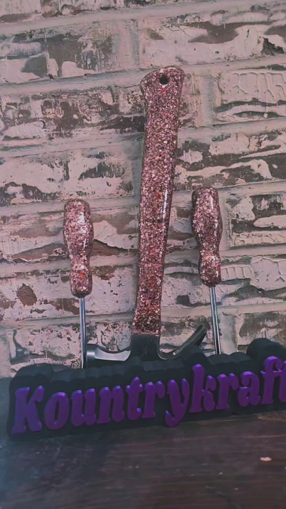 Rose gold hammer and screwdriver set