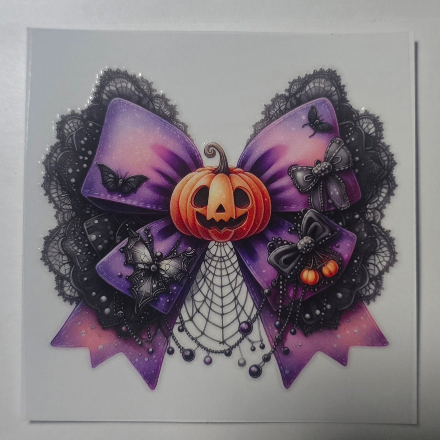 Purple lace pumpkin bow