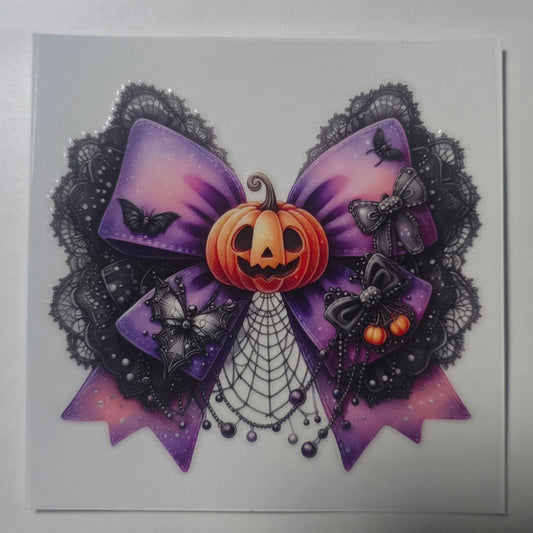 Purple lace pumpkin bow