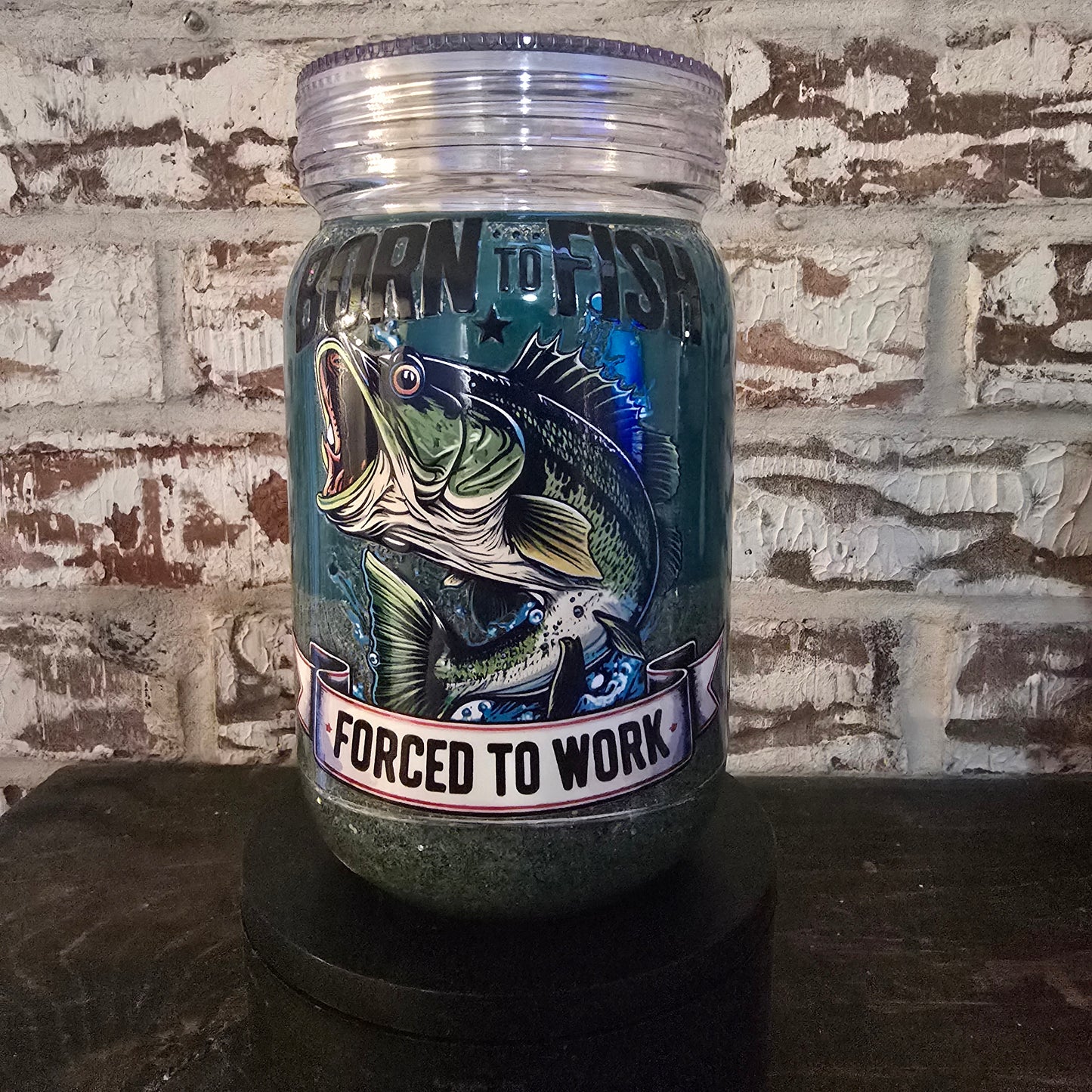 20oz Mason style fishing lake cup