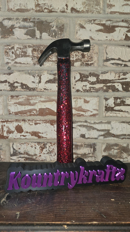 Red glitterized hammer