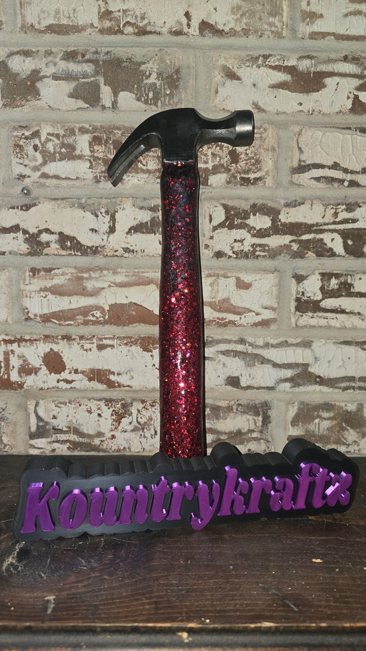 Red glitterized hammer