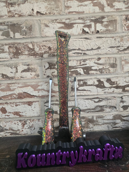 Colorshift glitter hammer and screwdriver set