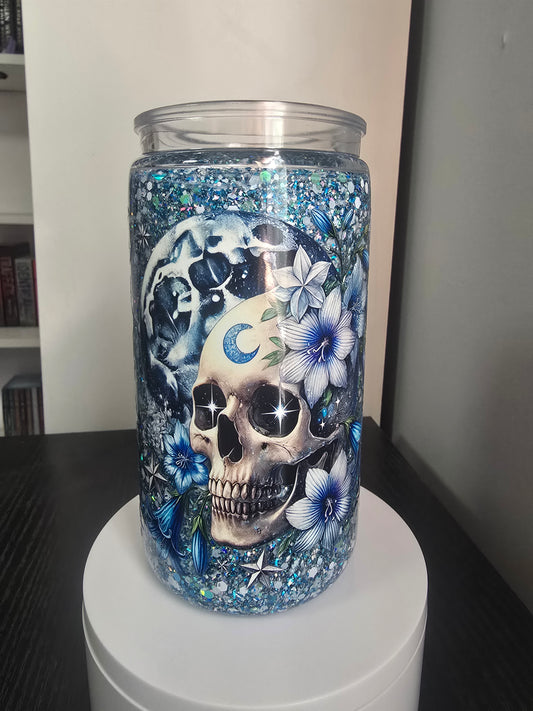 16oz blue skull premade
