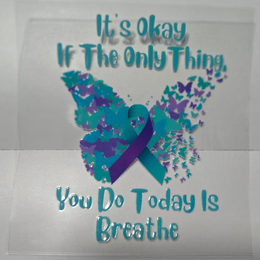 Suicide awareness ribbon butterfly