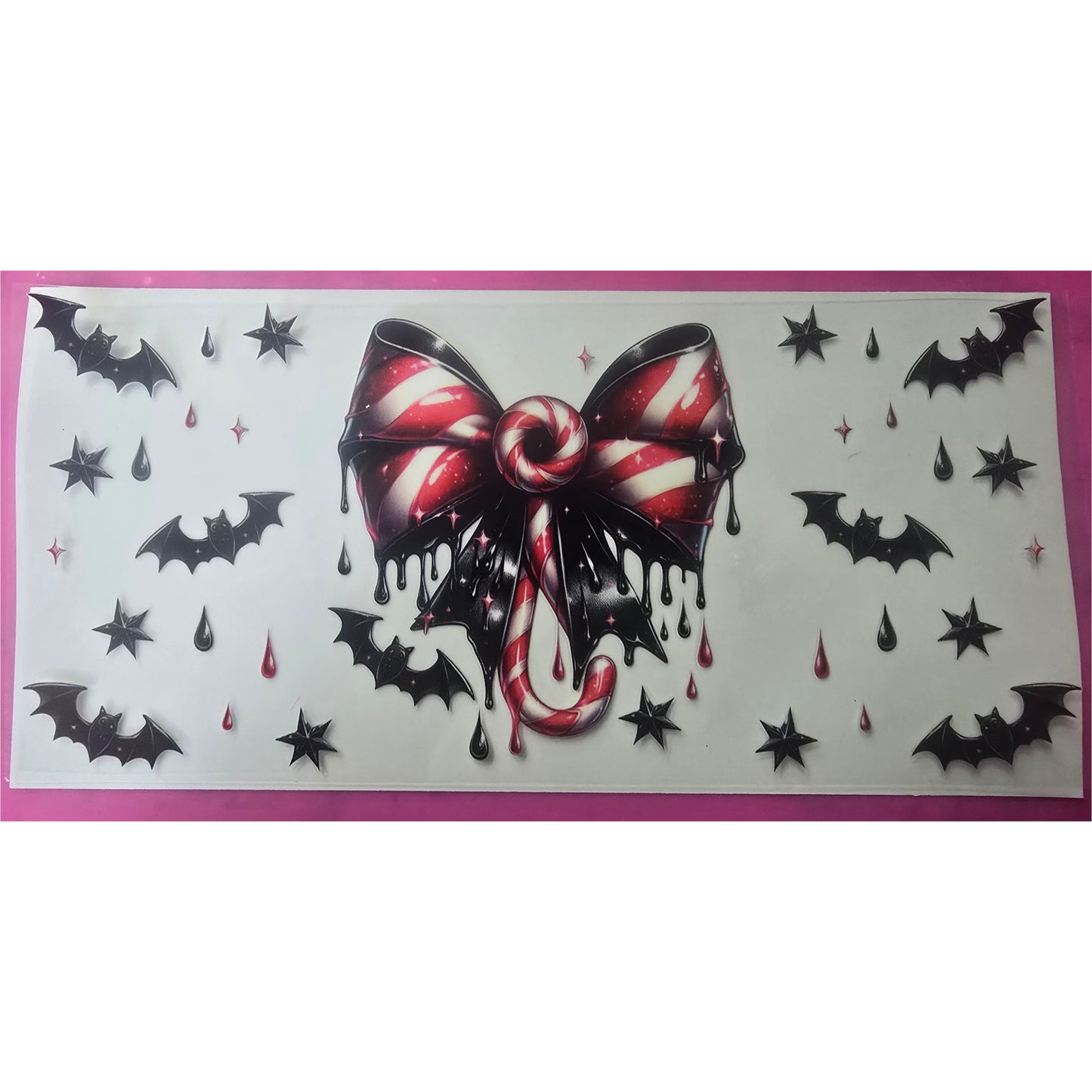 Goth candy cane bow