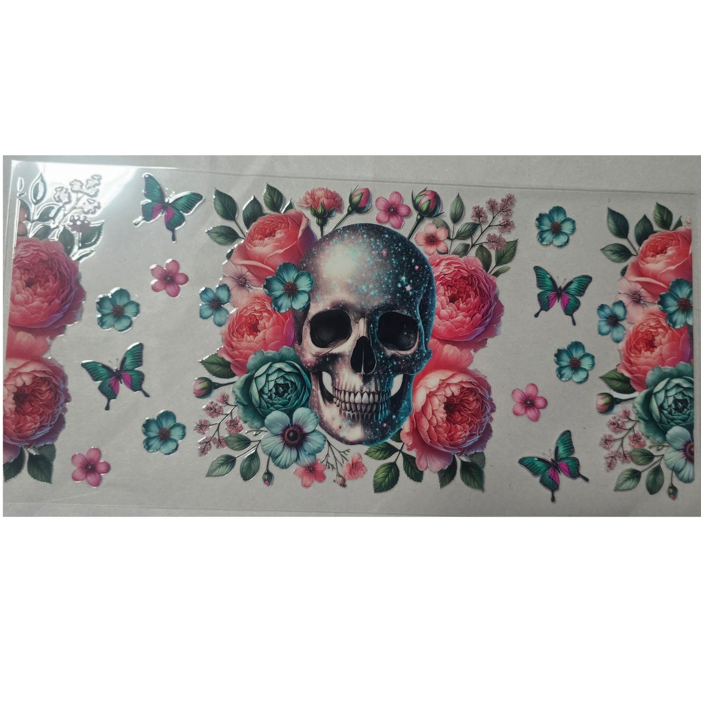 Pink floral skull
