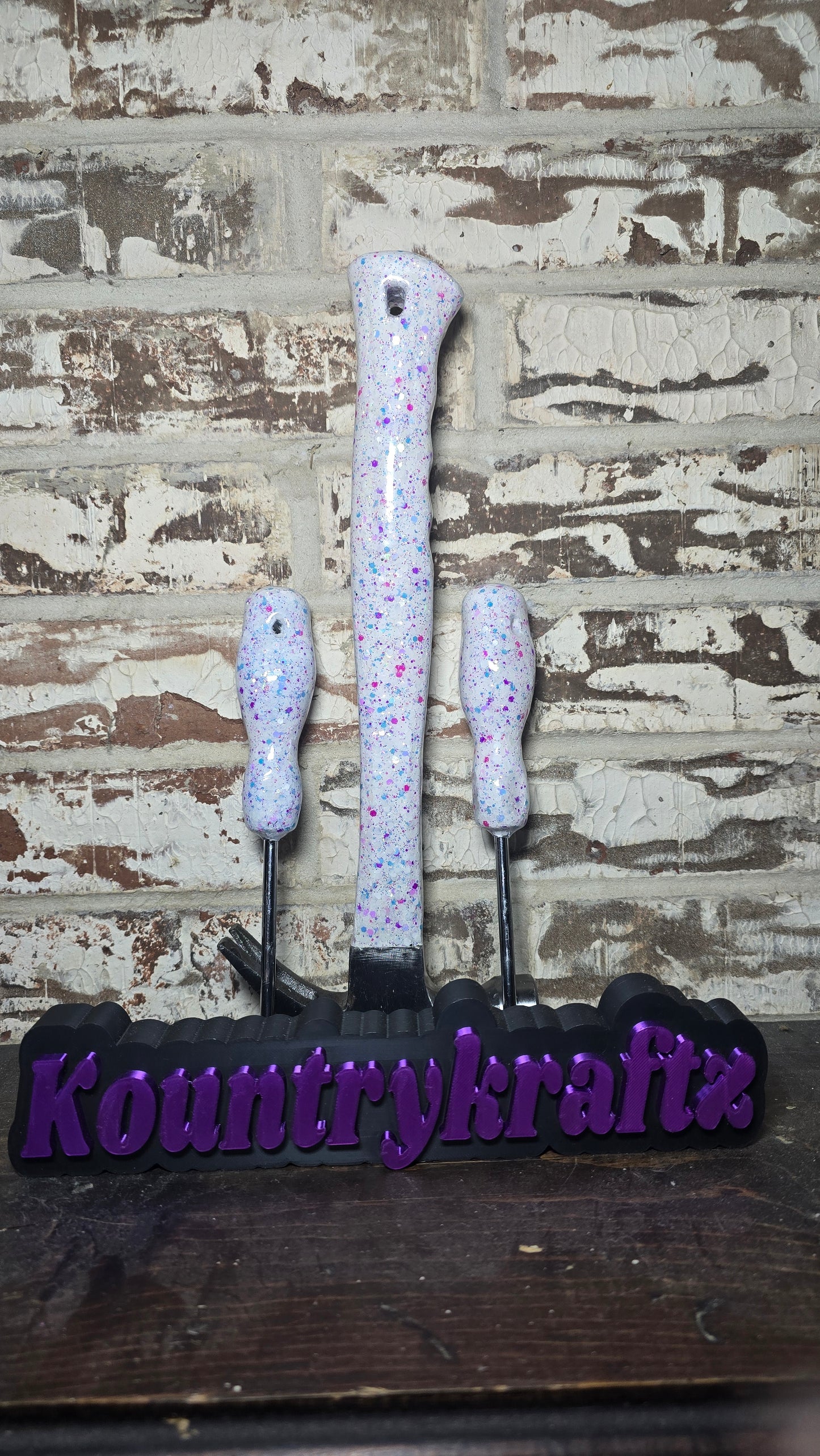 ✨ Funfetti Glitter Hammer & Tool Set | White Glitter with Pink, Purple & Blue Sparkle ✨