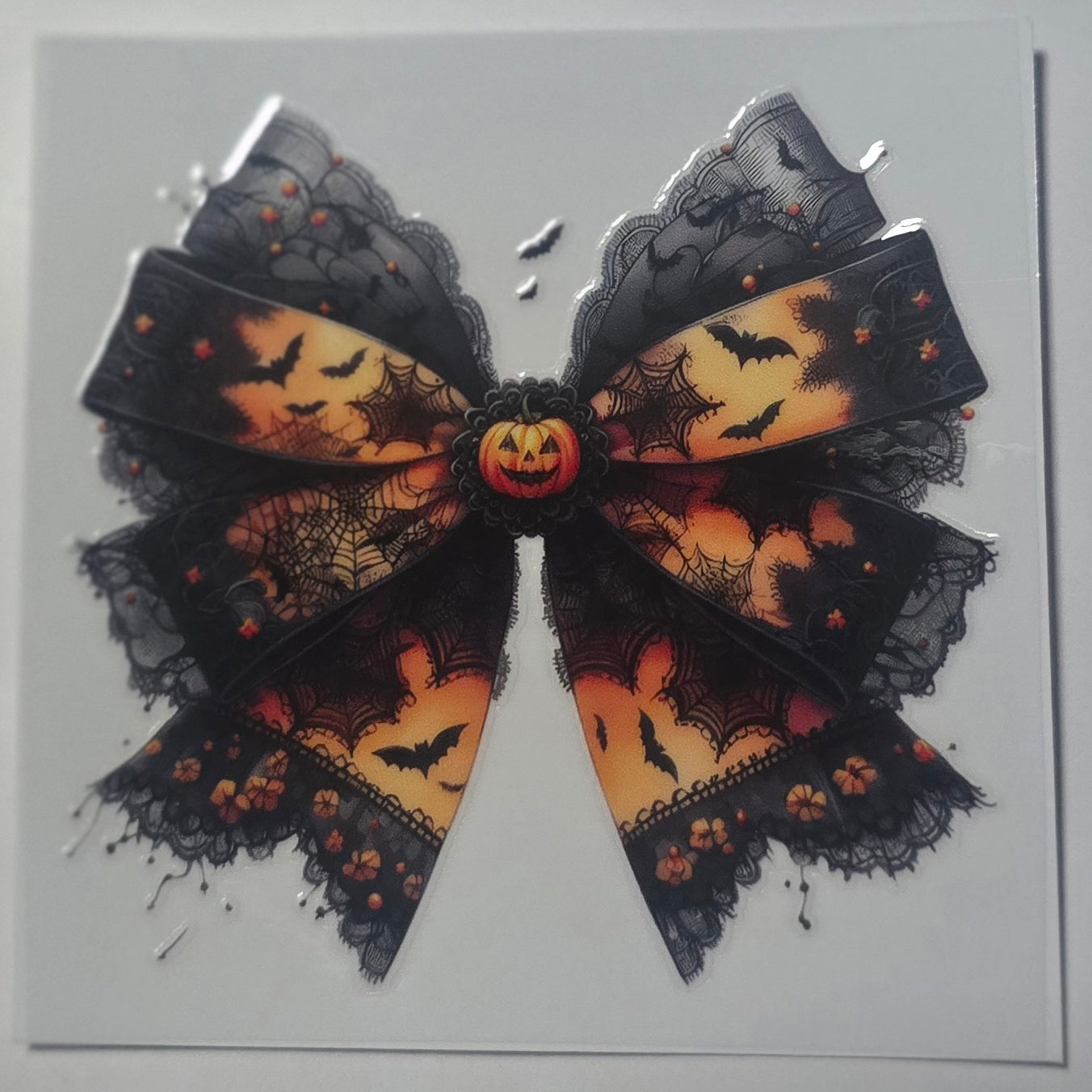 Orange pumpkin lace bow