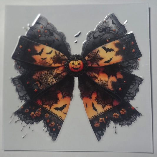 Orange pumpkin lace bow