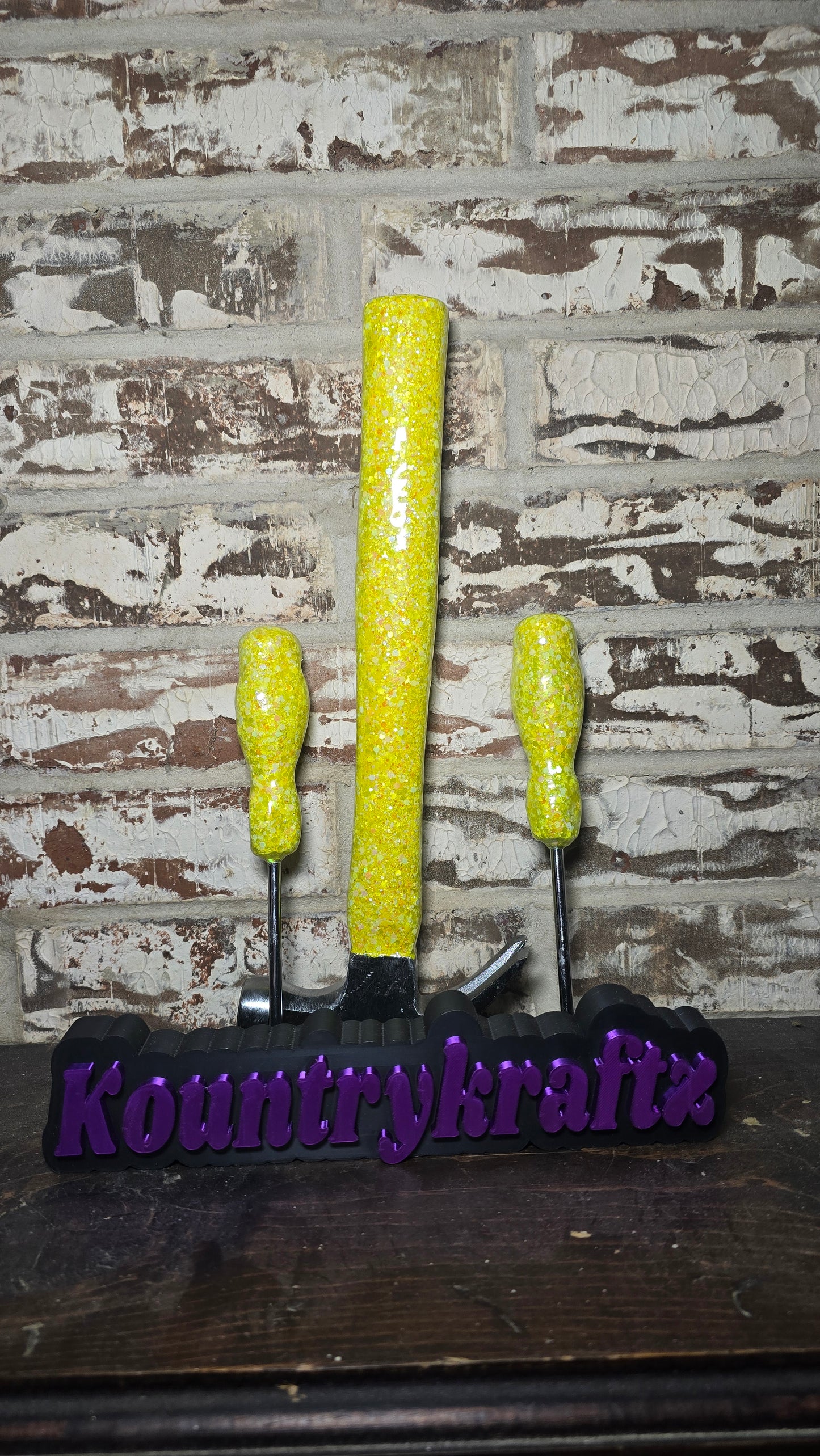 Bold Yellow Hammer & Screwdriver Set | Sunshine Yellow Tools | Custom Gift