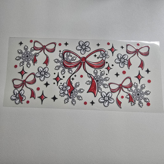 Red bow snowflakes