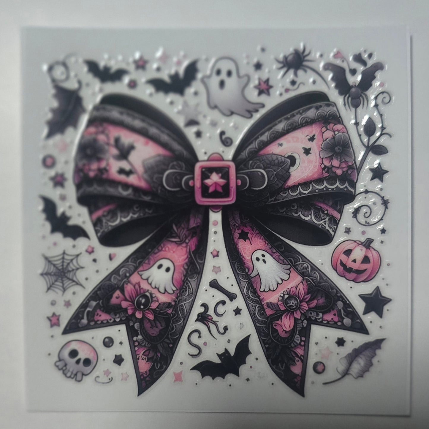 Pink halloween bow