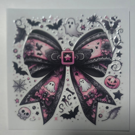 Pink halloween bow