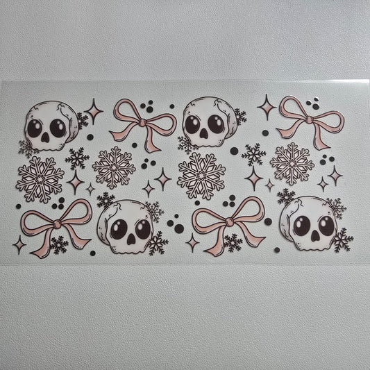 Pink skulls and snowflakes