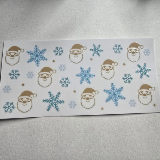 Blue snowflakes & Santa