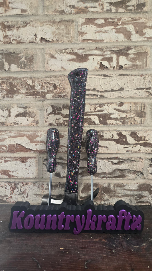 Black and pink tool set