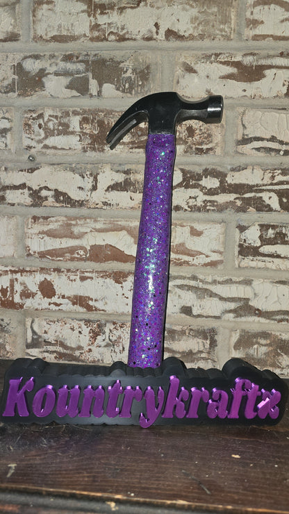 Purple glittered hammer