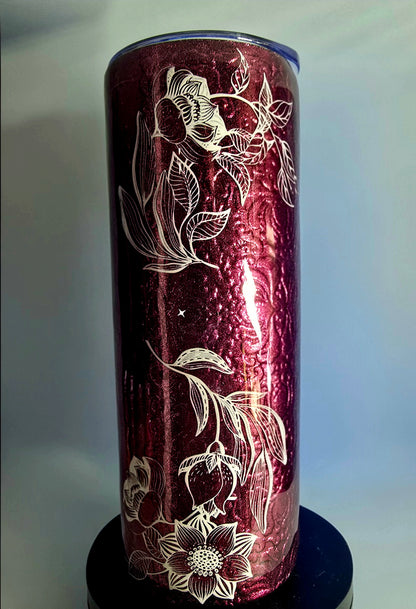 Garnet red moth 20oz epoxy tumbler