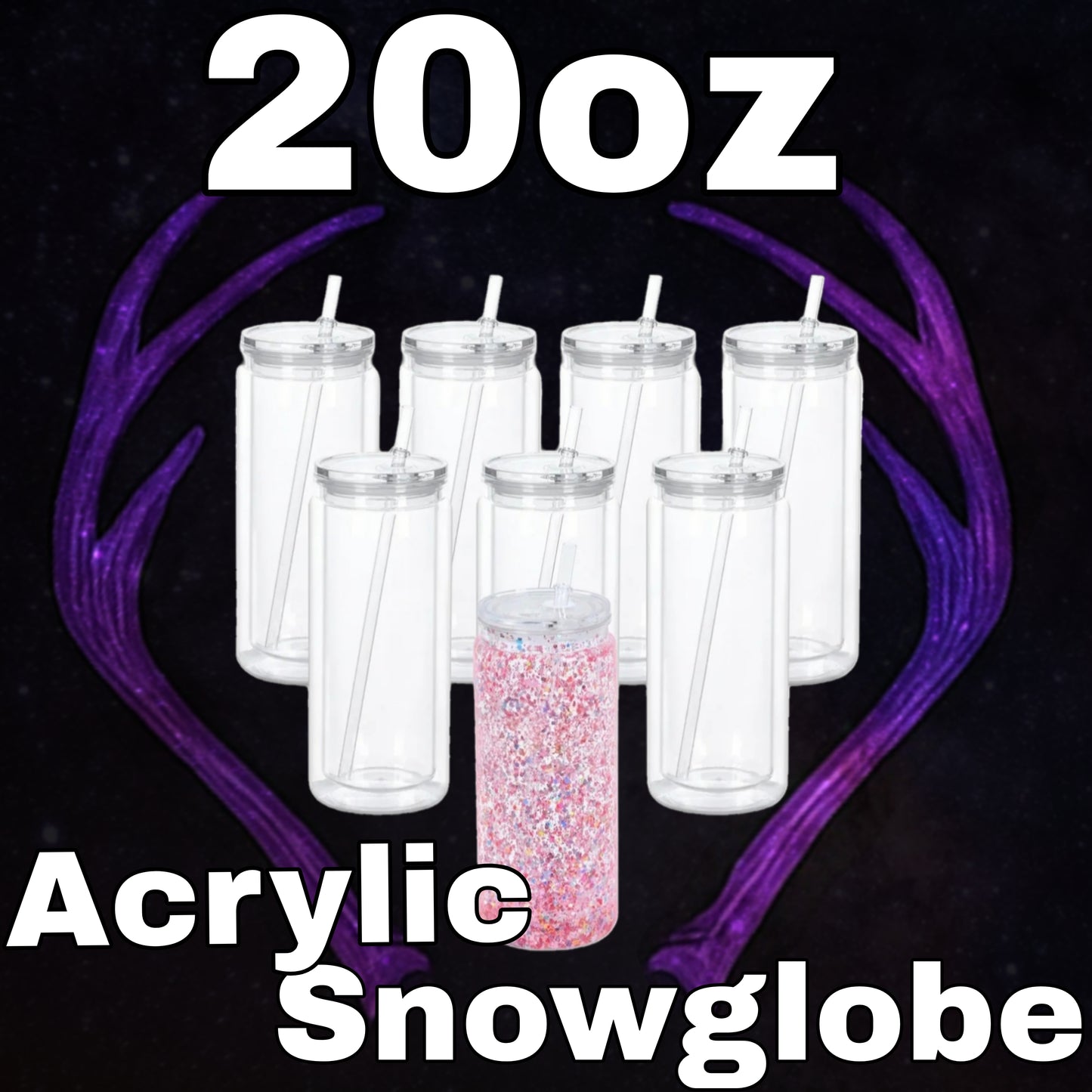20oz acrylic snowglobe libby style