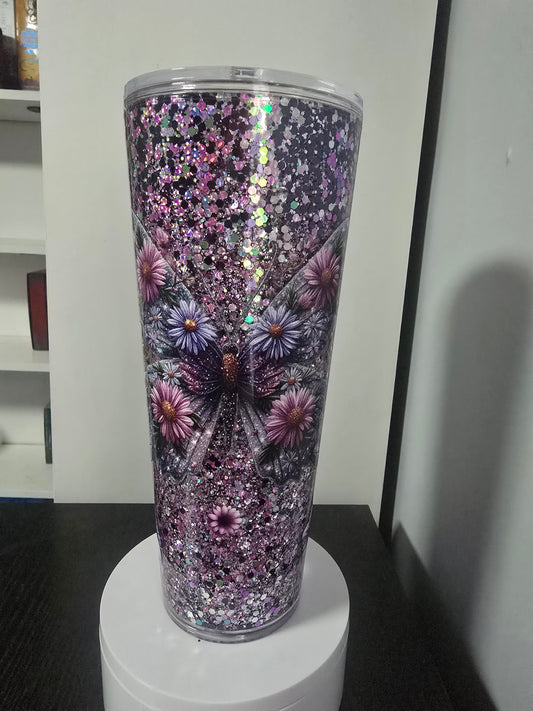 24oz premade butterfly tumbler