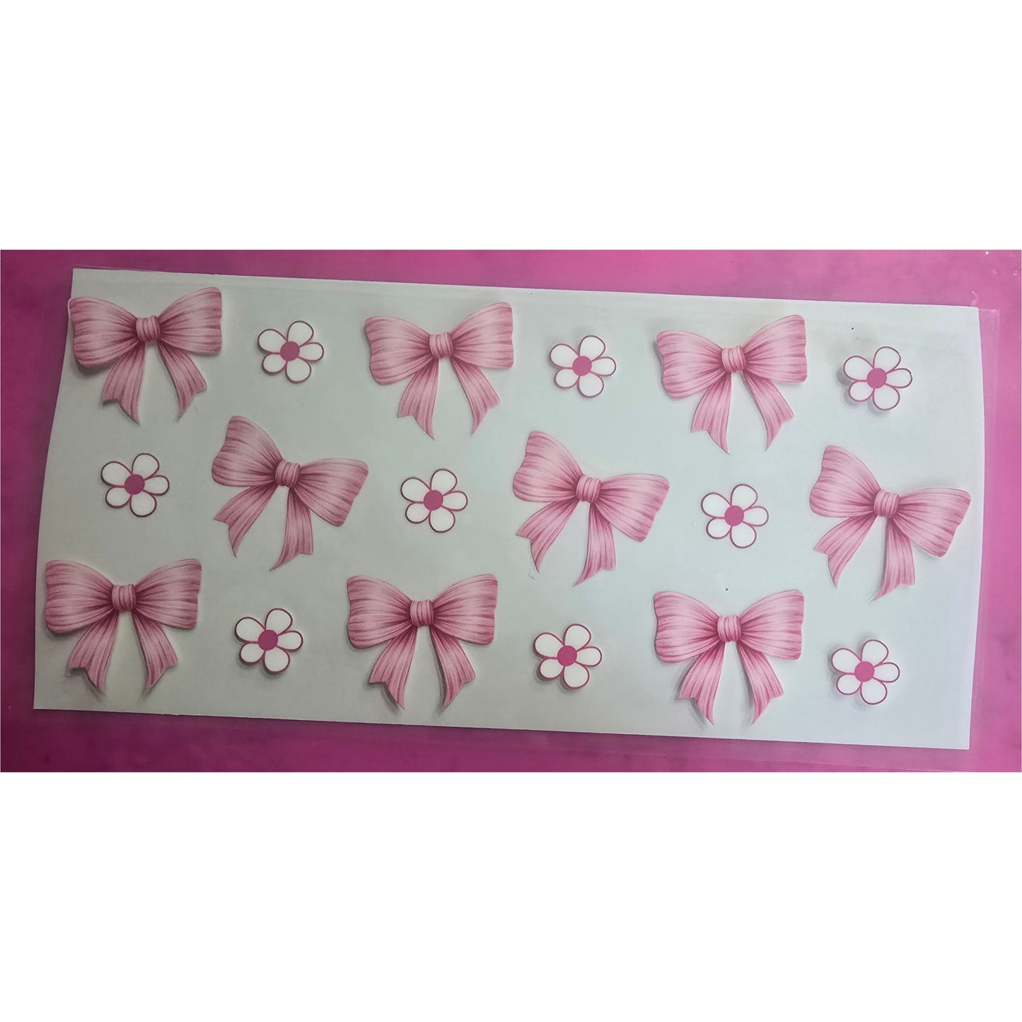 Pink bows and flowers