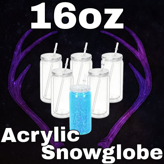 16oz Acrylic Snowglobe libby style