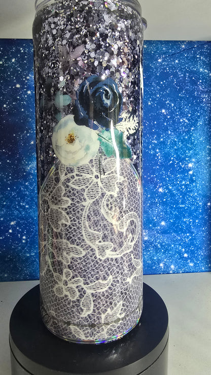 Navy bullskull epoxy tumbler