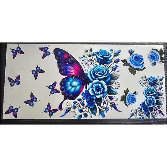 Purple blue rose butterfly