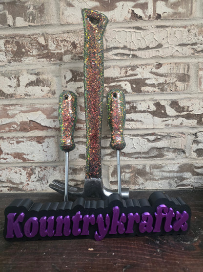 Colorshift glitter hammer and screwdriver set