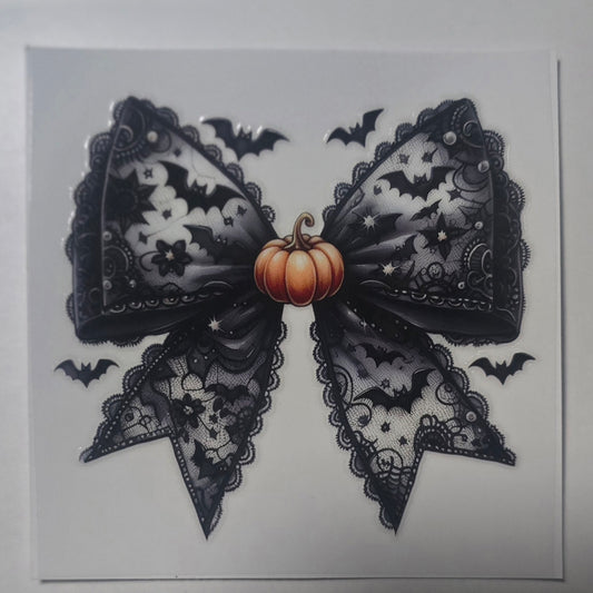 Pumpkin black halloween bow