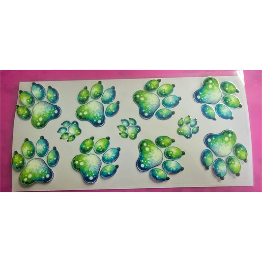 Green paw prints