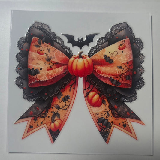 Orange pumpkin bow bat