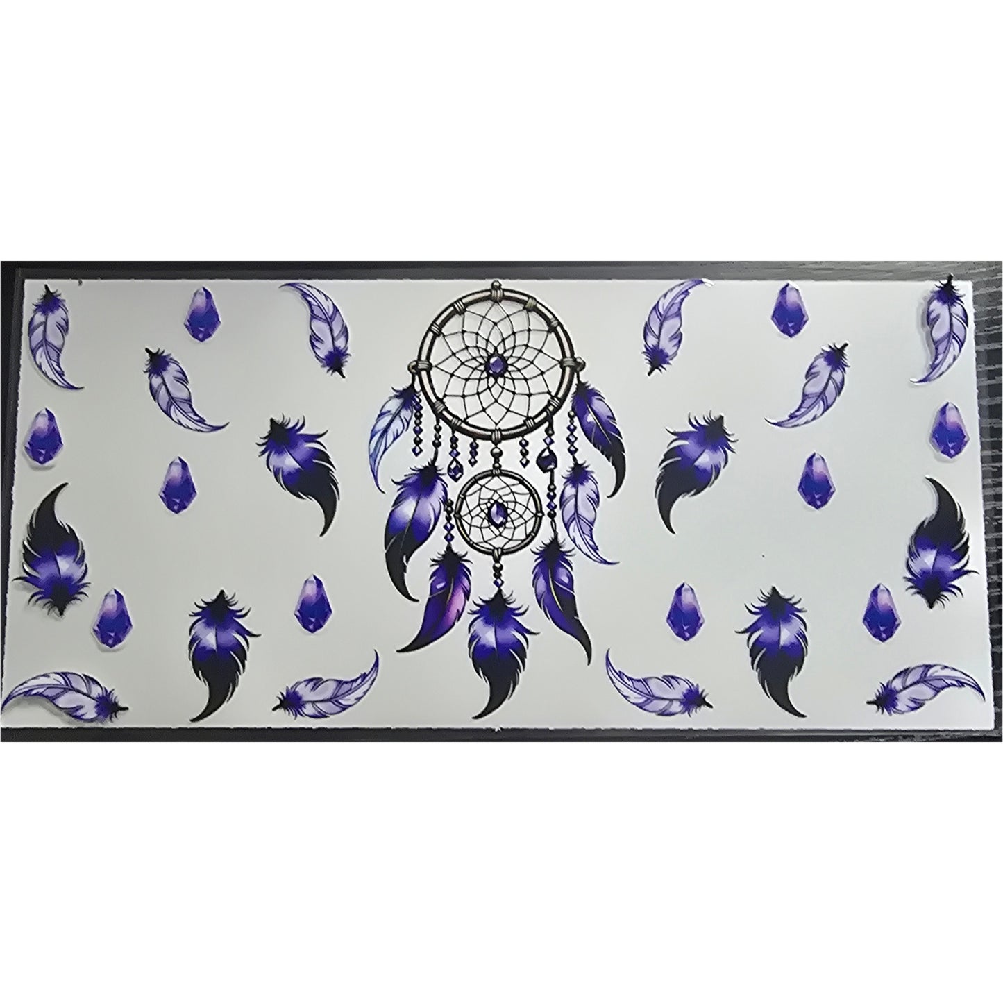 Purple dreamcatcher and feathers
