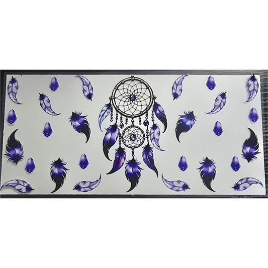 Purple dreamcatcher and feathers
