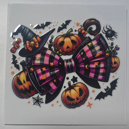 Purple checked bow