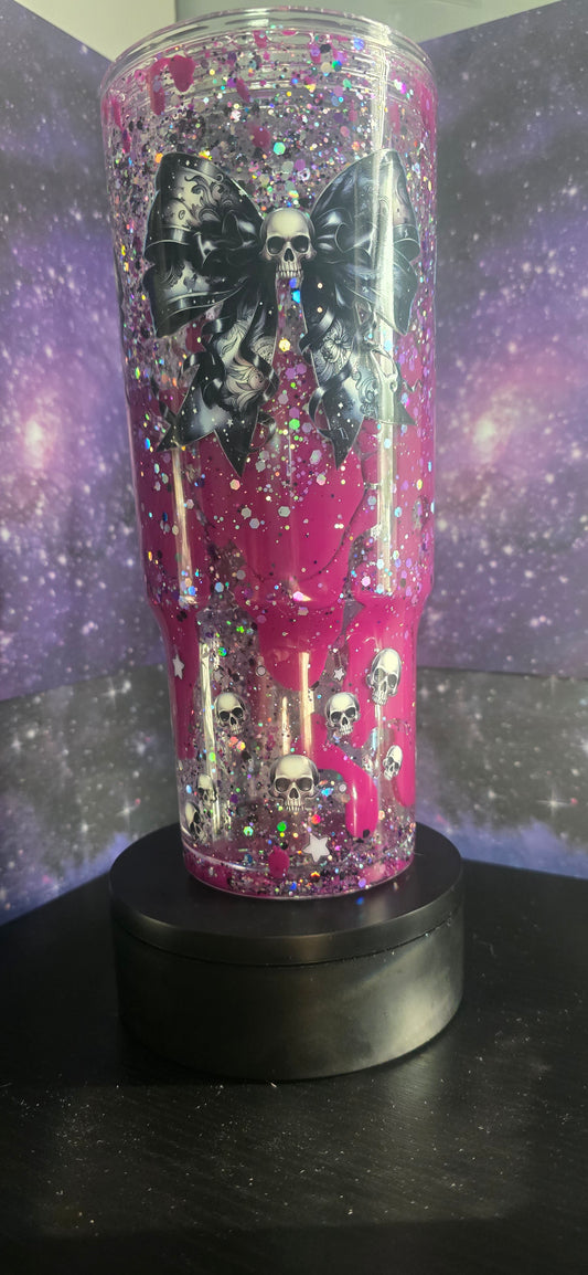 Purple lava drip 40oz skull bow premade