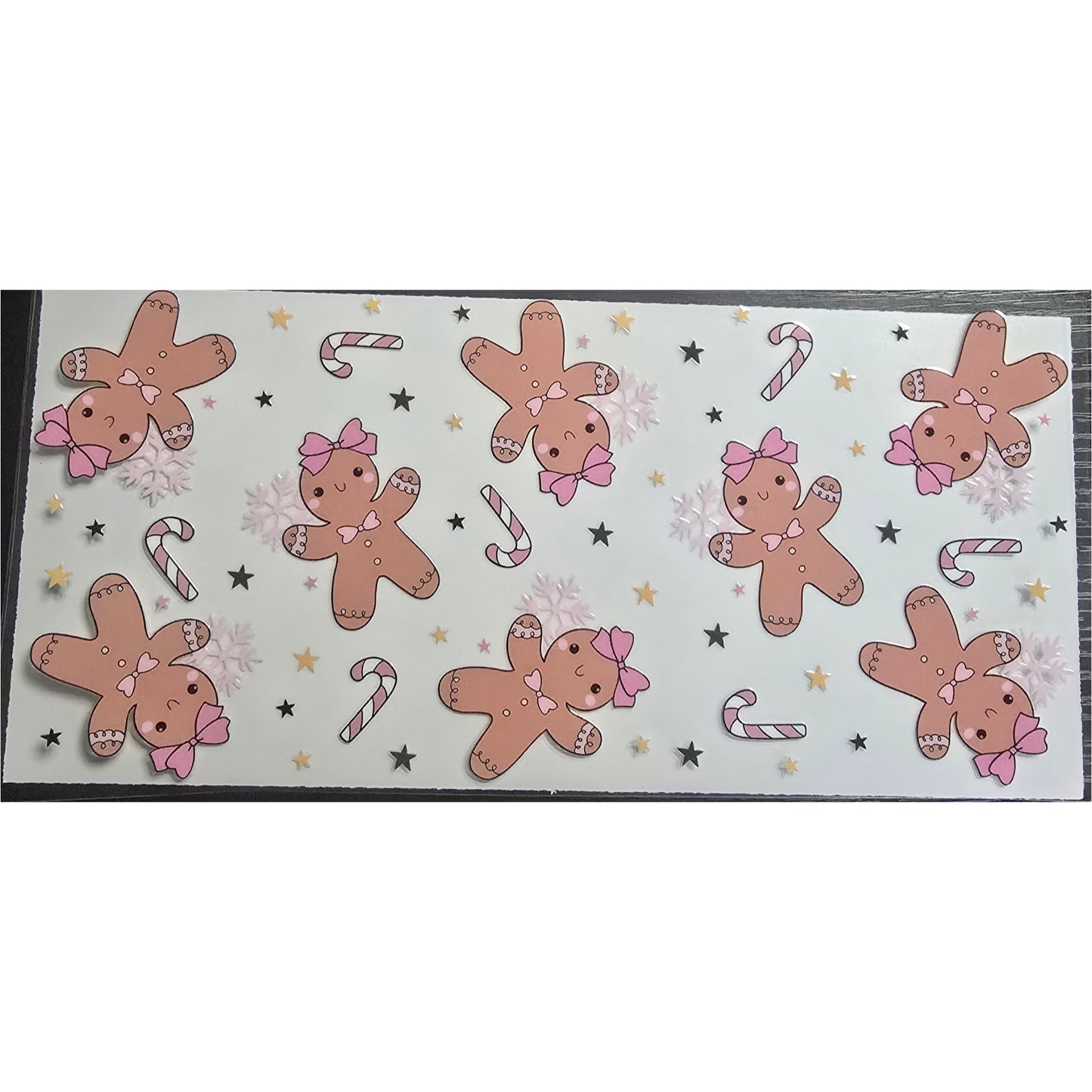 Pink gingerbread and candy canes