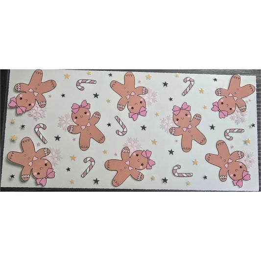 Pink gingerbread and candy canes