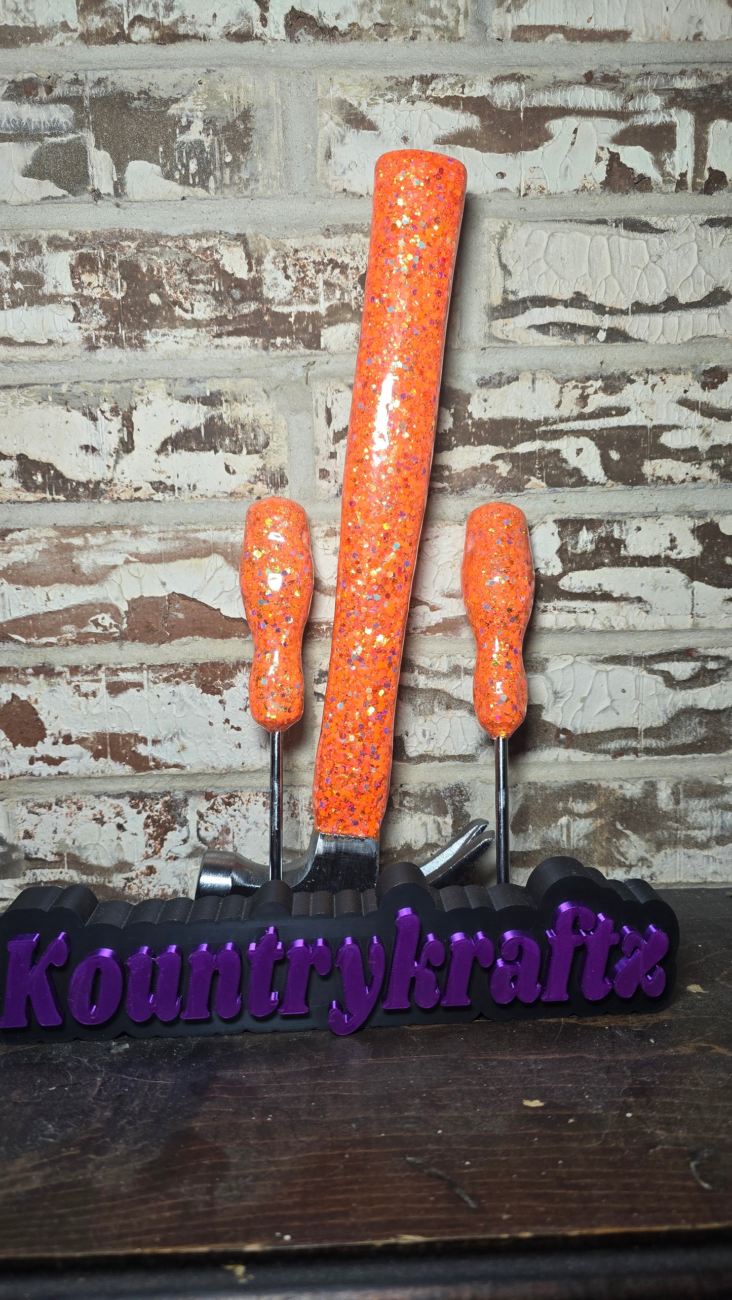 Bold Orange Hammer & Screwdriver Set | Tools With Personality | Custom Tool Gift