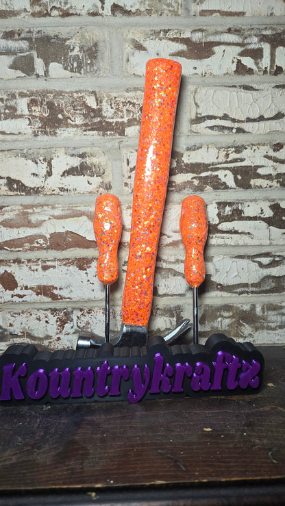 Bold Orange Hammer & Screwdriver Set | Tools With Personality | Custom Tool Gift