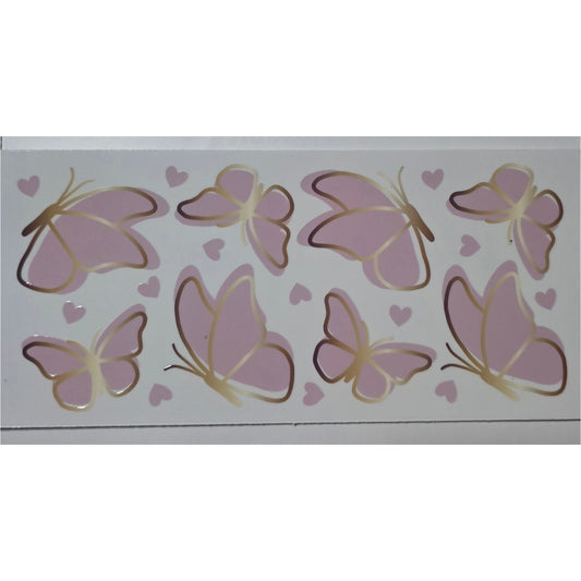 Pink gold butterflys